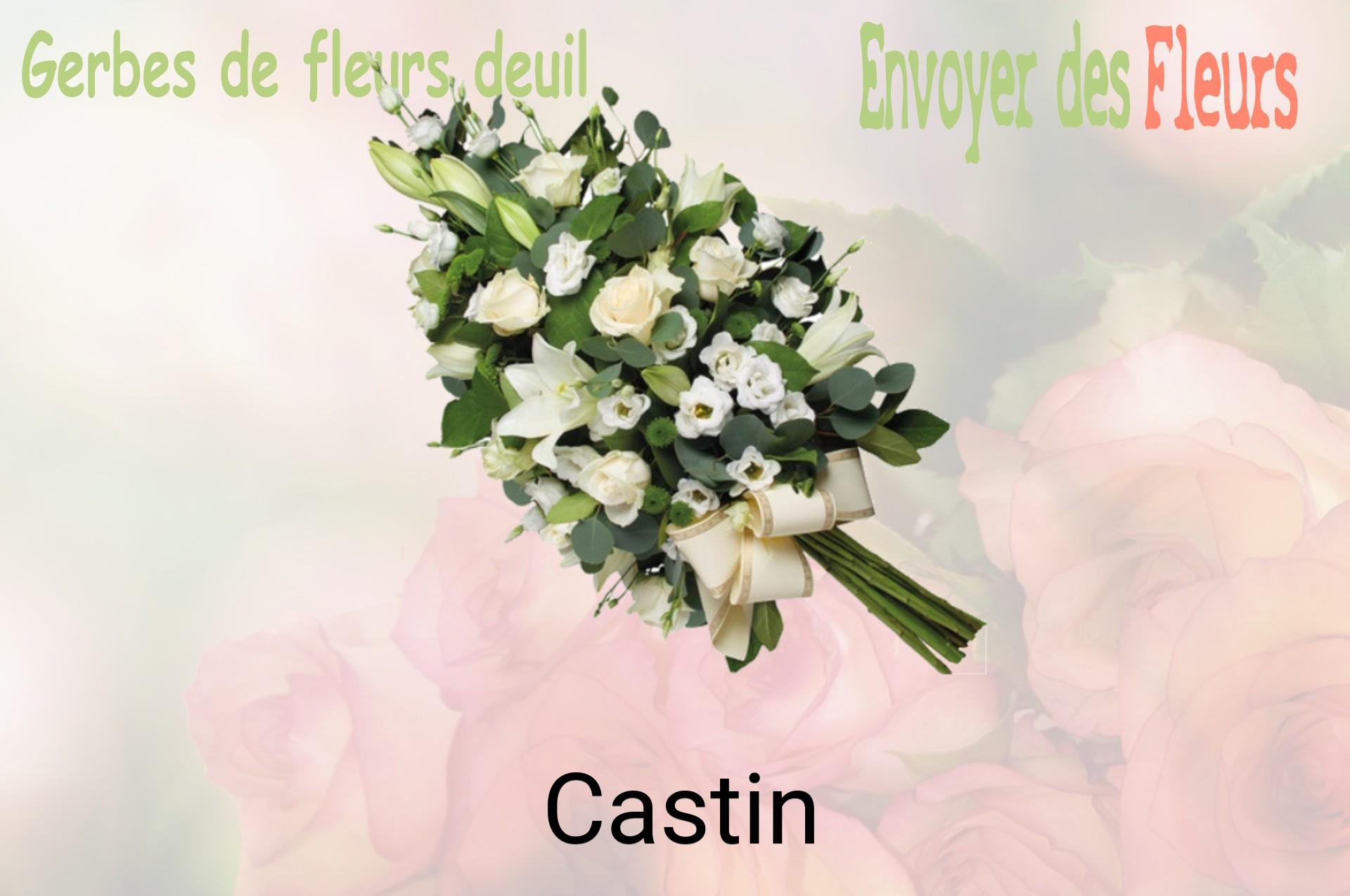 Gerbe de fleurs de deuil livrée à Castin
